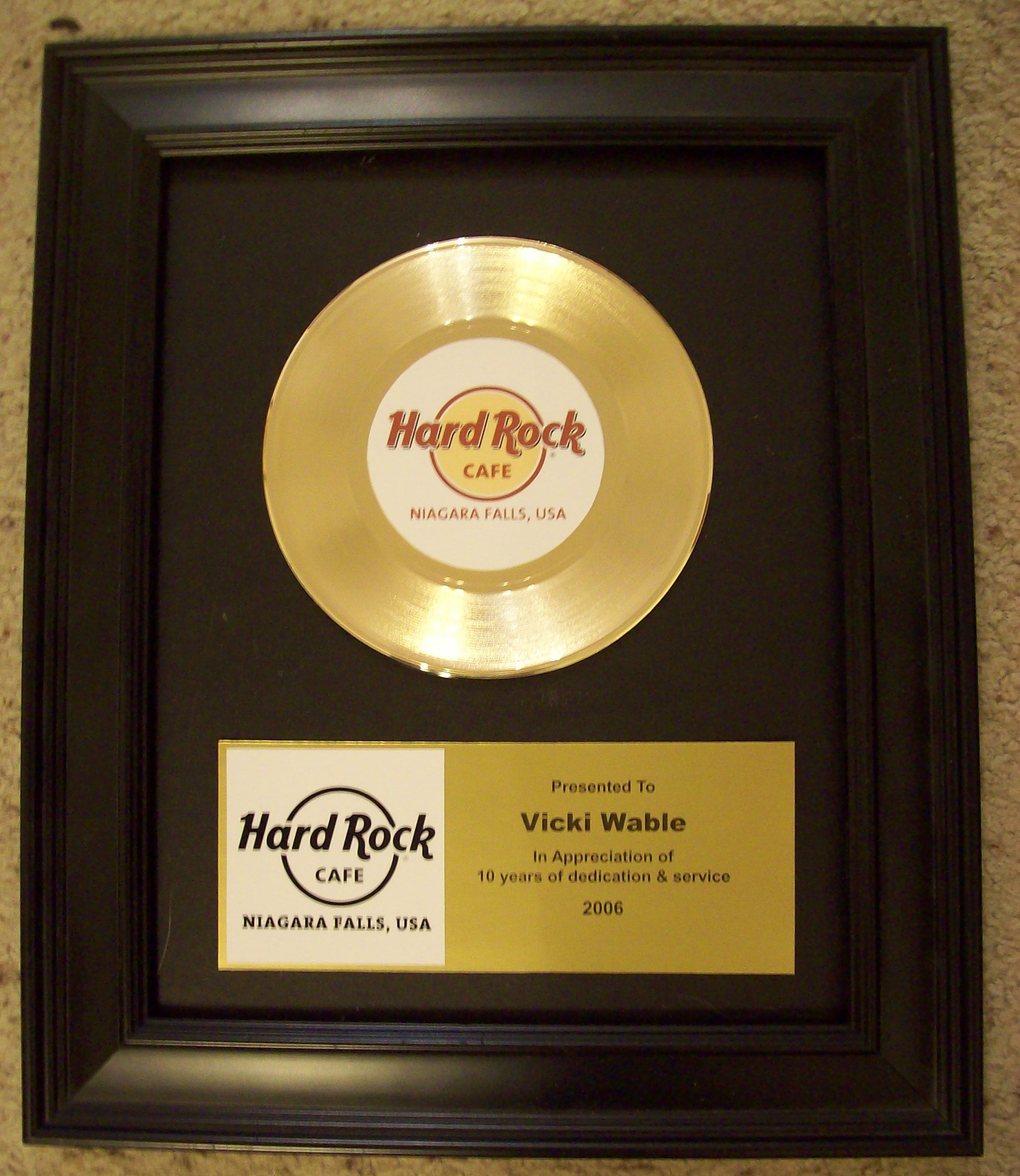 Image for Custom Gold 45rpm Record Award/Trophy